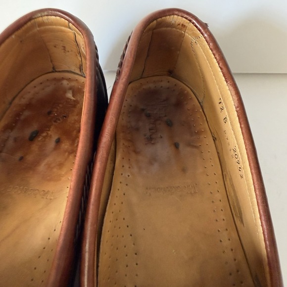 Allen Edmonds Loafers Woodstock 12 12B Black Braided Two Tone Kiltie Slip-On